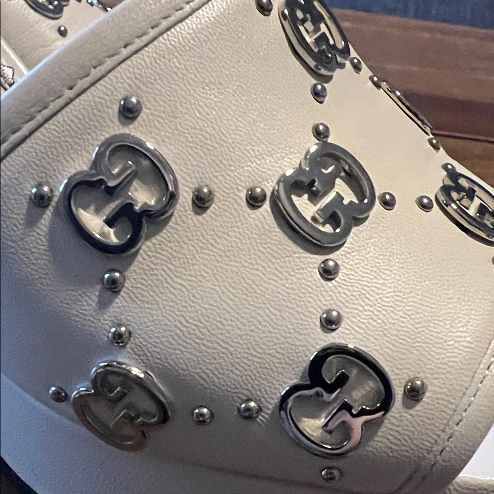 Gucci Cream Platform Sandals double G